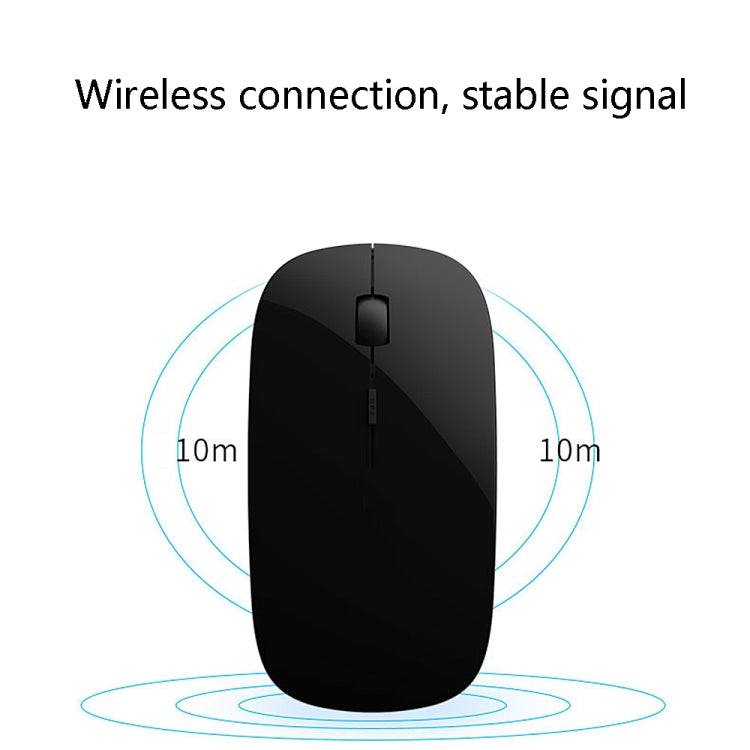 MF-822 2.4G Wireless Mouse 4 Keys Mute Office Ultra-Thin Mouse, White, Black
