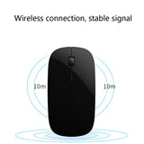 MF-822 2.4G Wireless Mouse 4 Keys Mute Office Ultra-Thin Mouse, White, Black