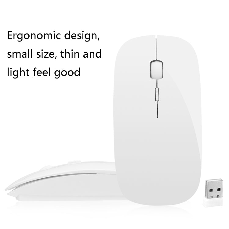 MF-822 2.4G Wireless Mouse 4 Keys Mute Office Ultra-Thin Mouse, White, Black