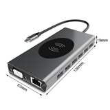 BX15W USB HUB Type-C Docking Station with Wireless Charge Function, BX15W
