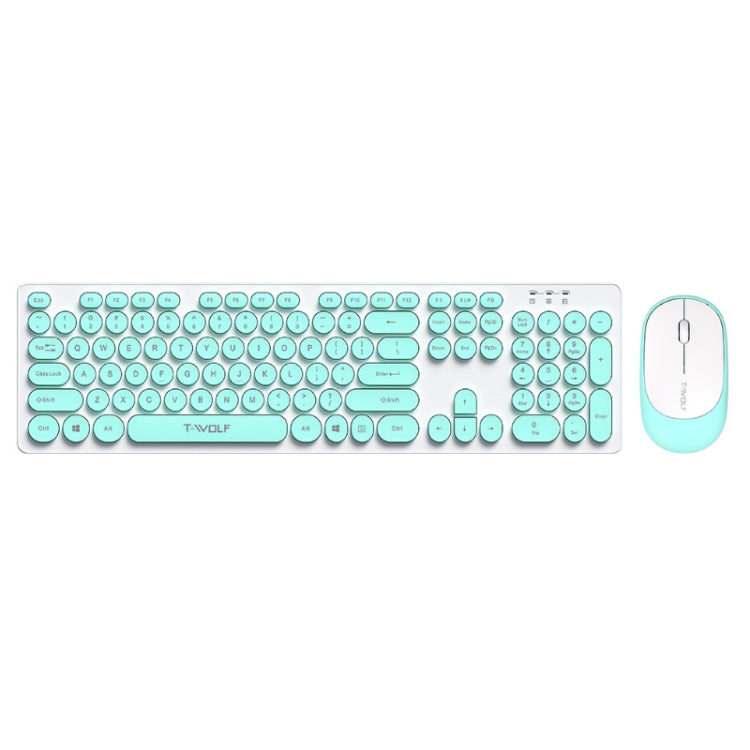 T-WOLF TF770 Mechanical Feel Wireless Gaming Keyboard And Mouse Set, Pink, Blue
