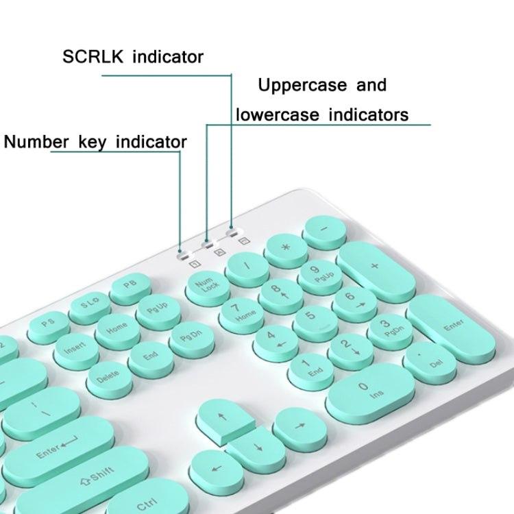 T-WOLF TF770 Mechanical Feel Wireless Gaming Keyboard And Mouse Set, Pink, Blue