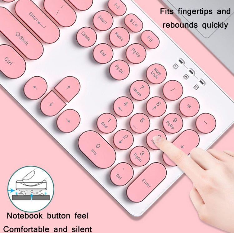 T-WOLF TF770 Mechanical Feel Wireless Gaming Keyboard And Mouse Set, Pink, Blue