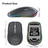 Fmouse M303 2400DPI Bluetooth&2.4G Dual Modes Rechargeable RGB Mouse, Gray, Pink, White