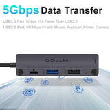 QGeeM UH04-1 4 In 1 USB 3.0 Multifunction Type-C Extension HUB Adapter, 4 In 1