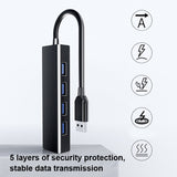 4 X USB 2.0 Ports HUB Converter, Cable Length: 15cm,Style：, Without Light Bar, With Light Bar Black, With Light Bar White