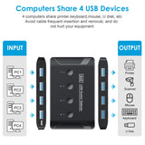 T29 USB3.0 Automatic 4 In 4 Out Switcher HUB Printer Sharing