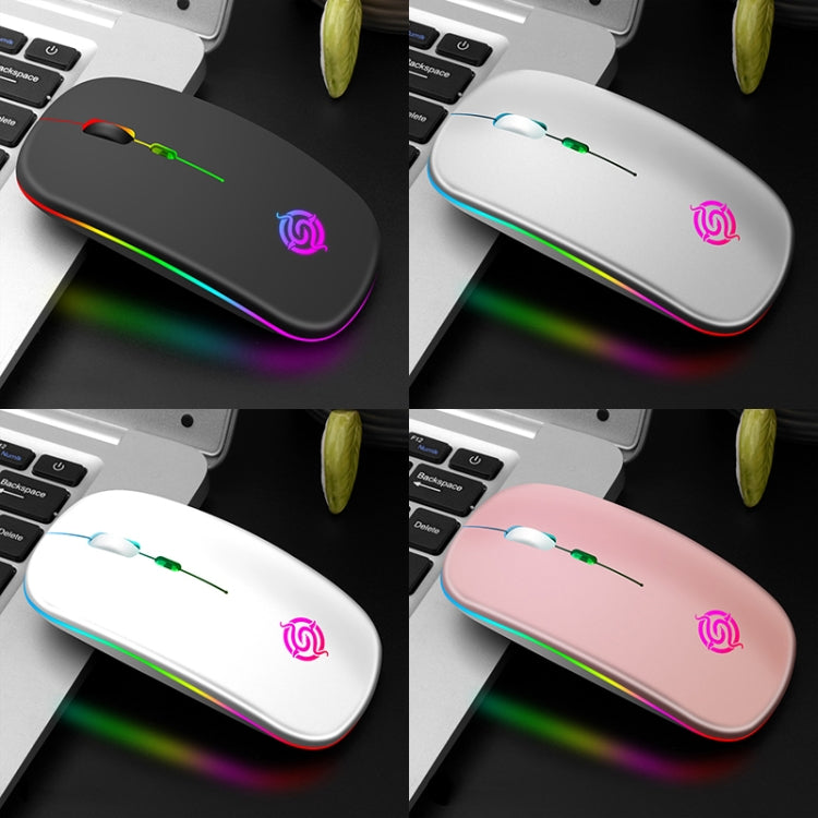 K-Snake BM110 RGB Lighting Effect Wireless Bluetooth Mouse, Black, Silver, White, Rose Gold