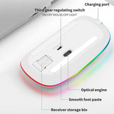 K-Snake BM110 RGB Lighting Effect Wireless Bluetooth Mouse, Black, Silver, White, Rose Gold