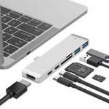TYPE-C To 4K HDMI HUB Docking Station TF/SD Card Reader For MacBook Pro, Grey, Silver