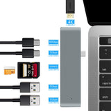 TYPE-C To 4K HDMI HUB Docking Station TF/SD Card Reader For MacBook Pro, Grey, Silver