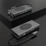 BX13V 13 In 1 Type-C Docking Station Wireless Charging Hub, BX13V