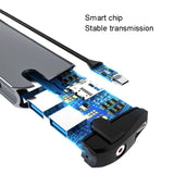 Type-C Extension Dock 8 In 1 Laptop Converter USB HUB Hub, USB HUB