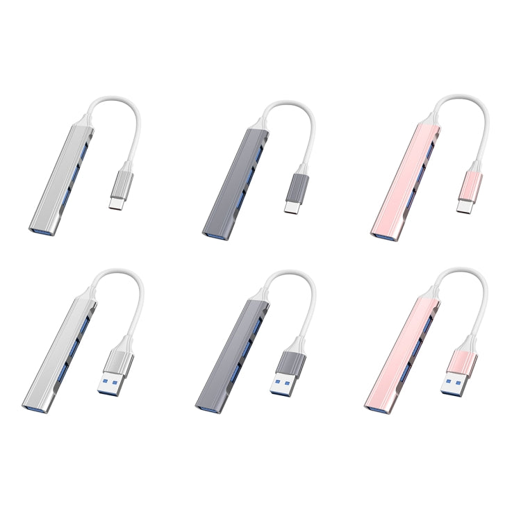 4 in 1 Mini Multifunctional Expanded Docking, Spec: Type-C/USB-C 3.0 (Silver), Type-C/USB-C 3.0 (Silver), Type-C/USB-C 3.0 (Gray), Type-C/USB-C 3.0 (Pink)