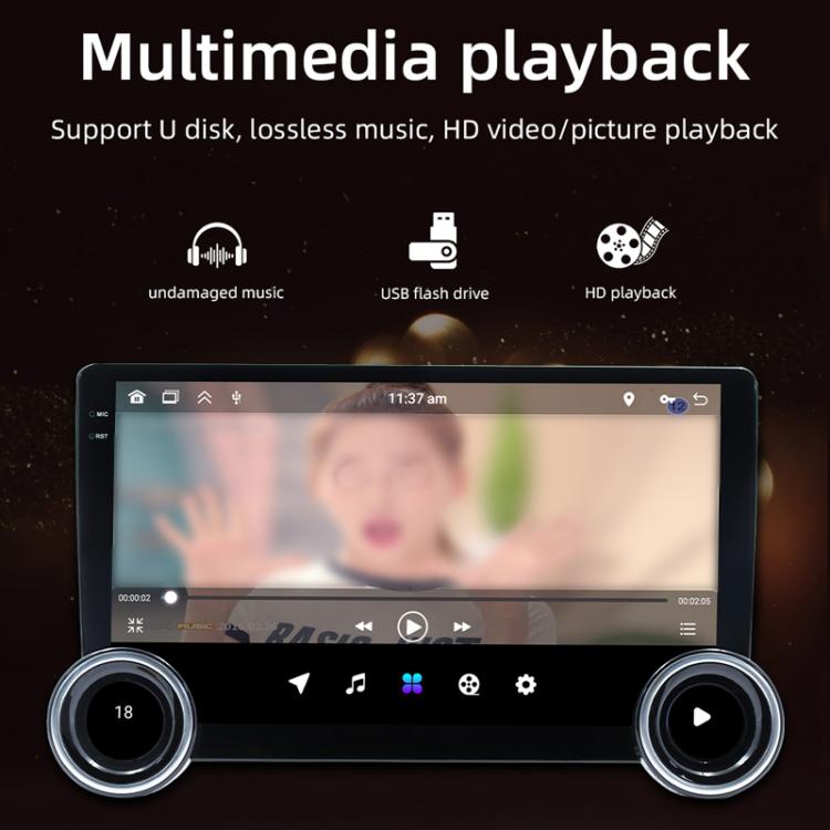 10.1 inch IPS Display + 2.5D Touch Screen Bluetooth FM Radio Car Navigation Machine, 2+64G