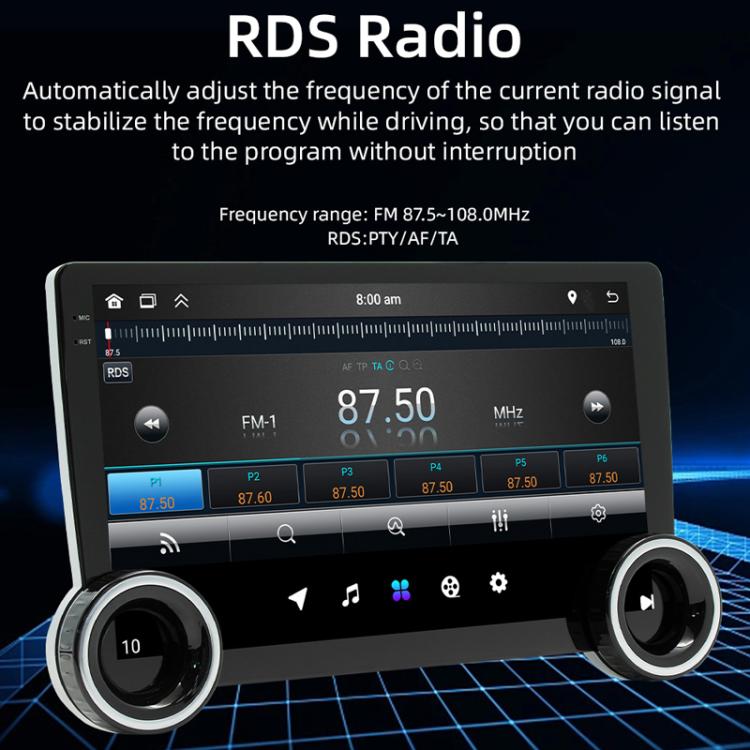 10.1 inch IPS Display + 2.5D Touch Screen Bluetooth FM Radio Car Navigation Machine, 2+64G