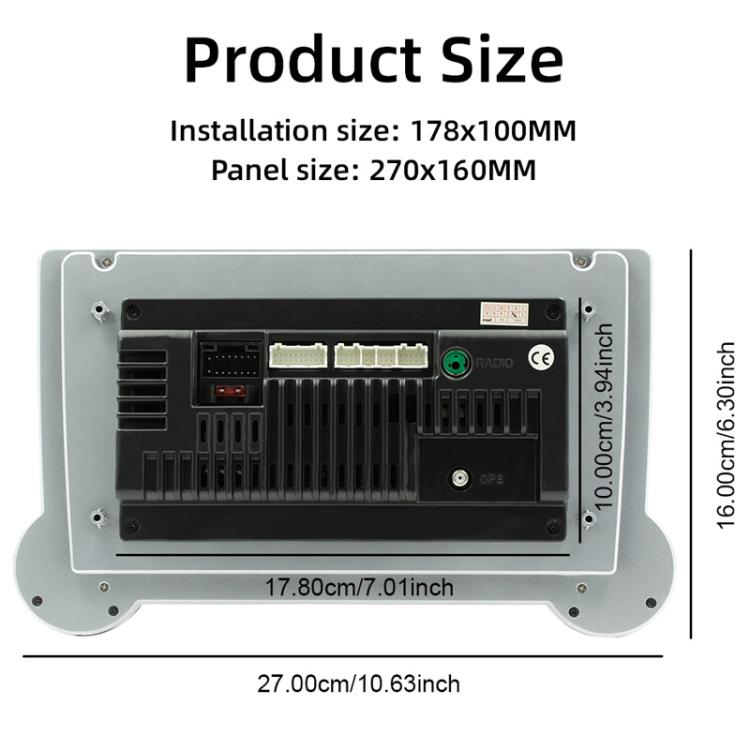 10.1 inch IPS Display + 2.5D Touch Screen Bluetooth FM Radio Car Navigation Machine, 2+64G