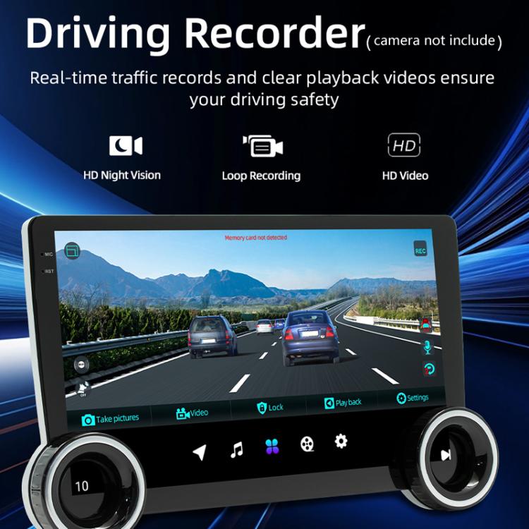 10.1 inch IPS Display + 2.5D Touch Screen Bluetooth FM Radio Car Navigation Machine, 2+64G