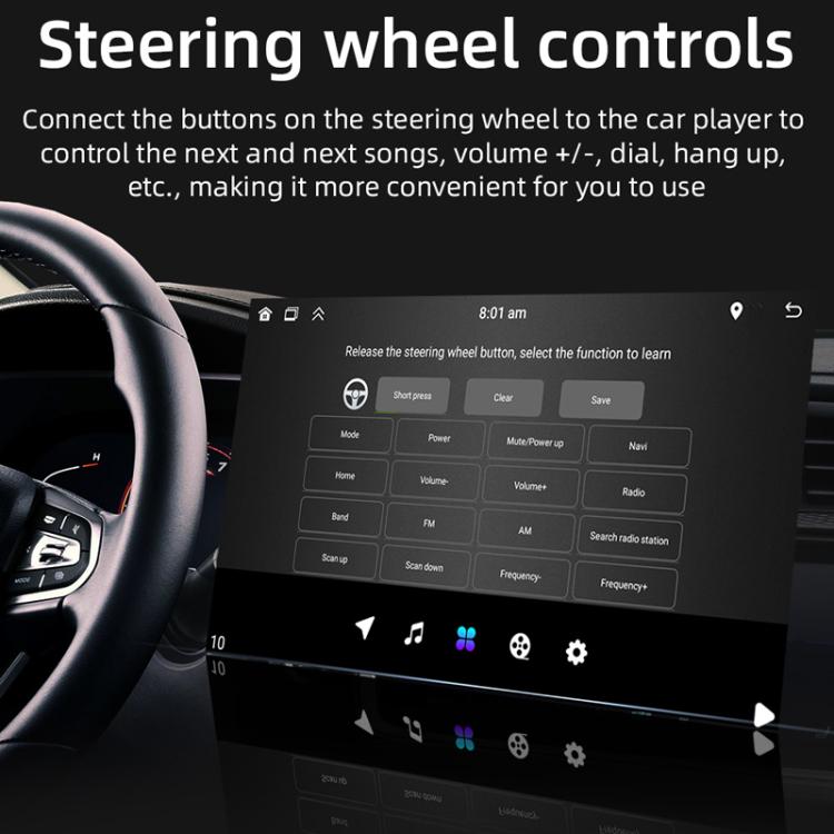 10.1 inch IPS Display + 2.5D Touch Screen Bluetooth FM Radio Car Navigation Machine, 2+64G