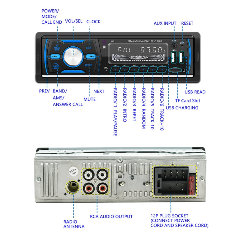 Dual USB Car DAB Digital U Disk Card Bluetooth Radio MP3 Player, SWM-M4