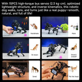 YAHBOOM DOGZILLA-Lite AI-Powered Bionic Robotic Dog 15-DOF Desktop Companion With Robotic Arm, Raspberry Pi Controlled, Multimodal AI & Visual Interaction