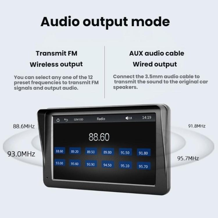 7-inch HD  Touch Screen + HD 8-light Reversing Image Wireless Carplay Car MP5 Player, X5300 With 8-light Camera