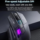 Inphic Bluetooth Wireless Mouse Office & Gaming LED Charging Mice, Dual Mode White, Tri-Mode Black, Tri-Mode White