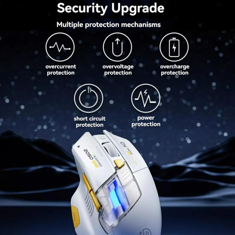 Inphic Bluetooth Wireless Mouse Office & Gaming LED Charging Mice, Dual Mode White, Tri-Mode Black, Tri-Mode White