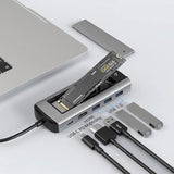 6-In-1 Type-C/USB-C To PD+HDMI (4K 30hz) +USB3.0 X 3+SATA/NVME SSD Docking Station, 6-In-1 SATA/NVME