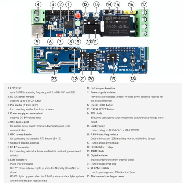 Industrial Control Board WiFi Network Relay Supporting WiFi / Bluetooth With Multiple Isolation Protection Circuits, 32152