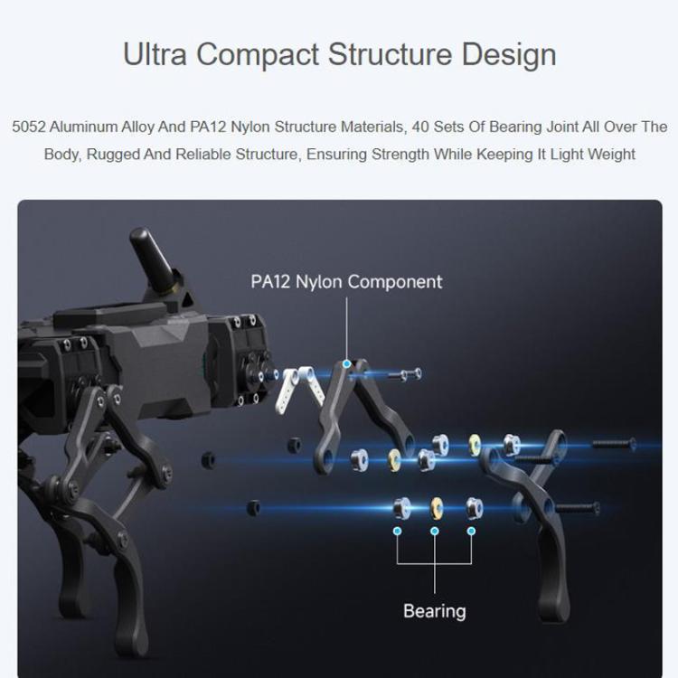 Waveshare WAVEGO Pro 12-DOF Bionic Dog-Like Robot Open Source For ESP32 And Raspberry Pi, Basic, EX, Pi 5