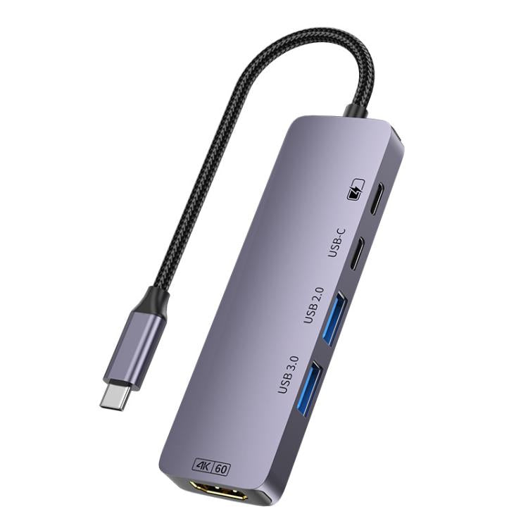 Type-C 5 In 1 Docking Station HDMI 4K 60Hz Screen Mirroring Converter USB 3.0 Splitter Laptop Hub, T615