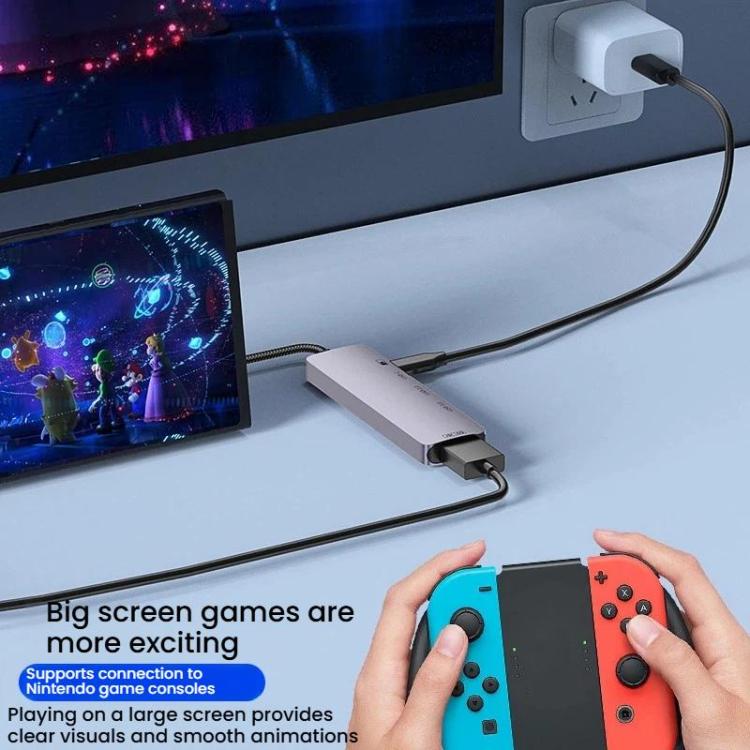 Type-C 5 In 1 Docking Station HDMI 4K 60Hz Screen Mirroring Converter USB 3.0 Splitter Laptop Hub, T615