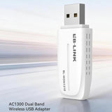 LB-LINK BL-WDN1310 1300Mbps Driver-Free Dual-Band 5GHz Desktop/Laptop Wireless Network Adapter Receiver Transmitter USB External Network Card, BL-WDN1310