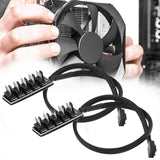 2 PCS Computer Fan PWM Hub Computer Chassis Fan Hub, A Drag Five, A Drag Four